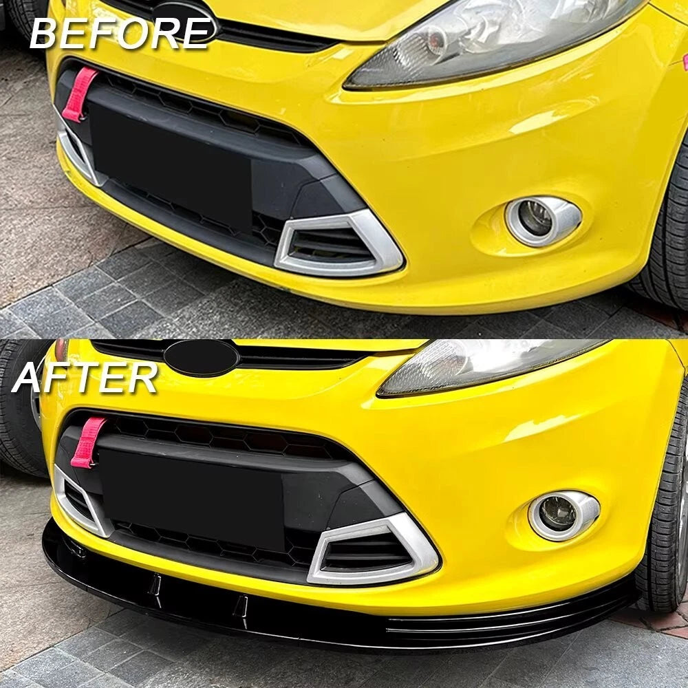 Ford Fiesta MK7 Gloss Black Front Splitter Spoiler Lip Wing 2012-2017