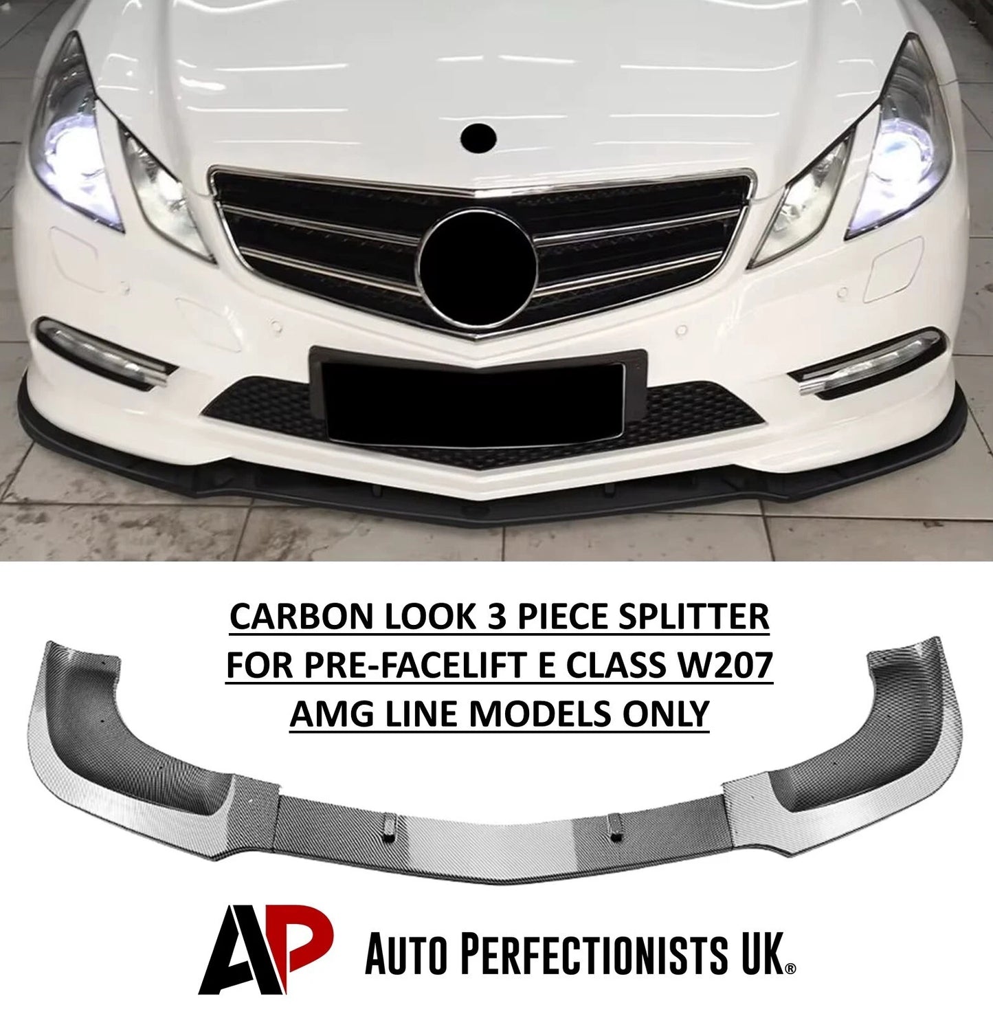 Mercedes E Class Coupe W207 C207 Carbon Fibre Front Splitter 08-13