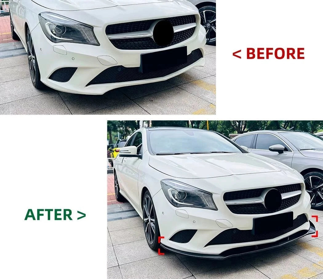 Mercedes CLA Class W117 NON AMG Gloss Black Front Splitter 2013-2017