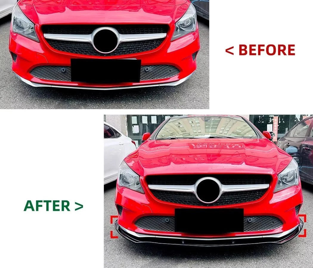 Mercedes CLA Class W117 NON AMG Gloss Black Front Splitter 2017-2019