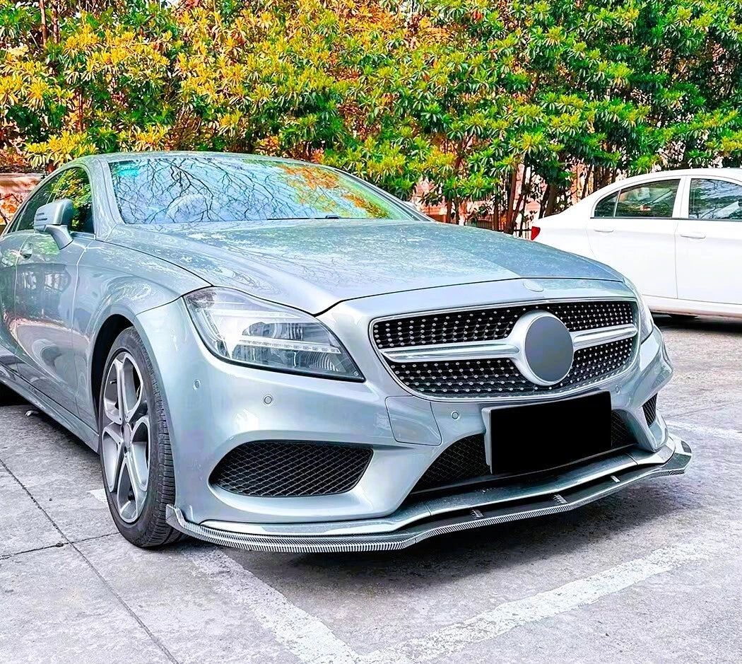 Mercedes CLS W218 FACELIFT AMG Line Gloss Black Front Splitter 14-17