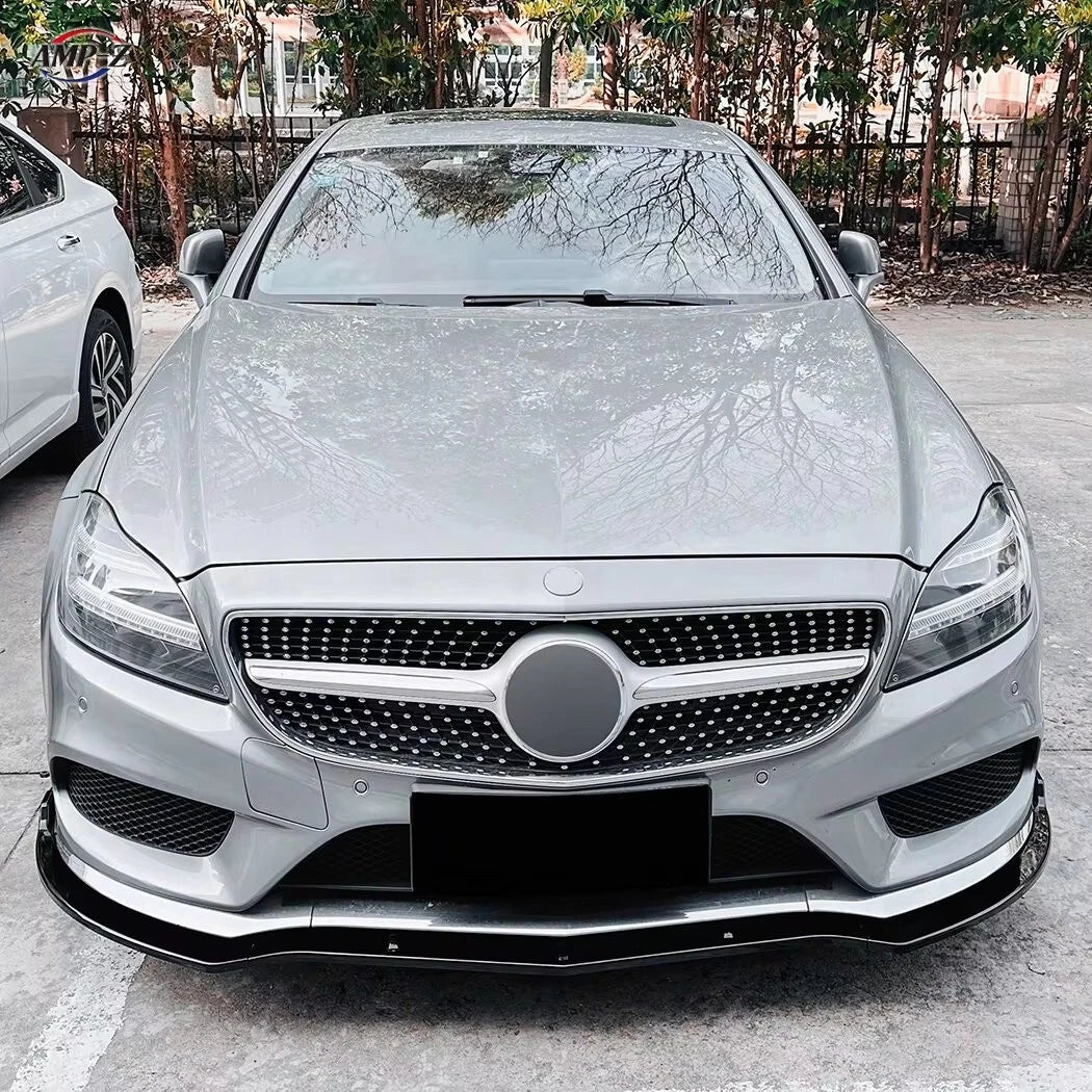 Mercedes CLS W218 FACELIFT AMG Line Gloss Black Front Splitter 14-17