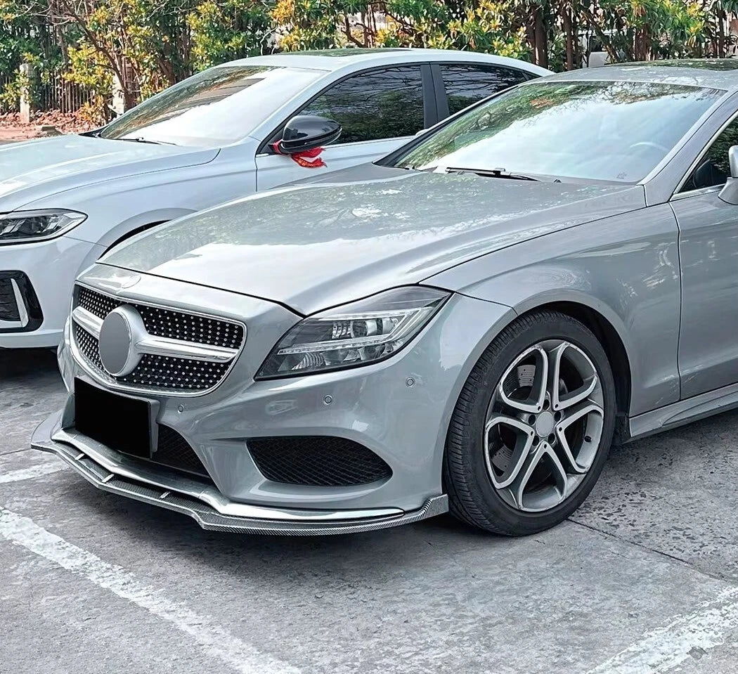 Mercedes CLS W218 FACELIFT AMG Line Gloss Black Front Splitter 14-17
