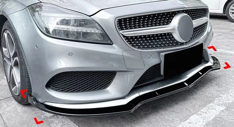 Mercedes CLS W218 FACELIFT AMG Line Gloss Black Front Splitter 14-17