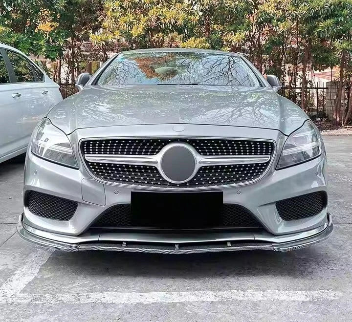 Mercedes CLS W218 FACELIFT AMG Line Gloss Black Front Splitter 14-17