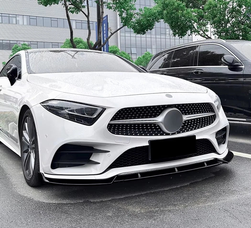 Mercedes CLS Class W257 AMG Line Gloss Black Front Splitter 2018-23