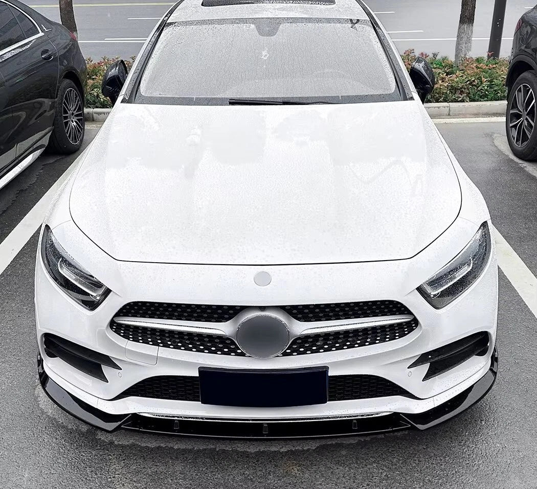 Mercedes CLS Class W257 AMG Line Gloss Black Front Splitter 2018-23