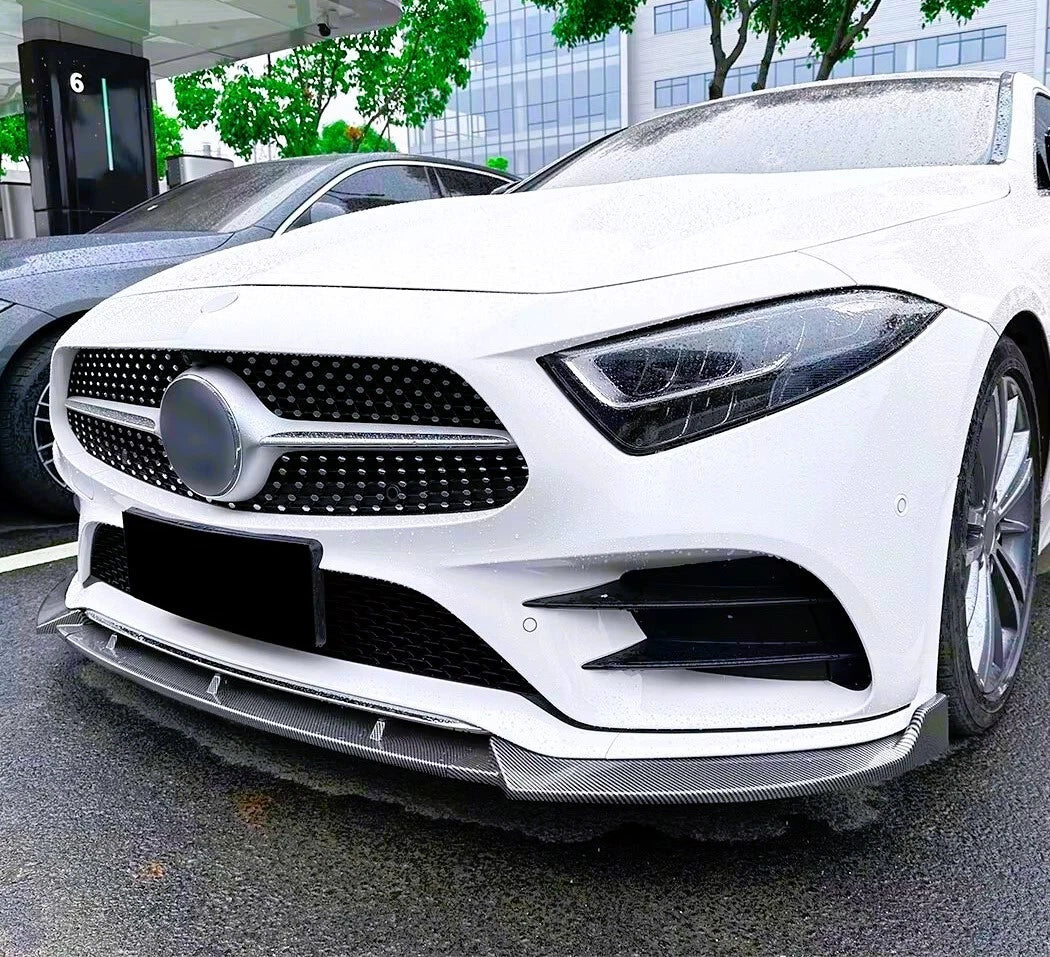 Mercedes CLS Class W257 AMG Line Gloss Black Front Splitter 2018-23
