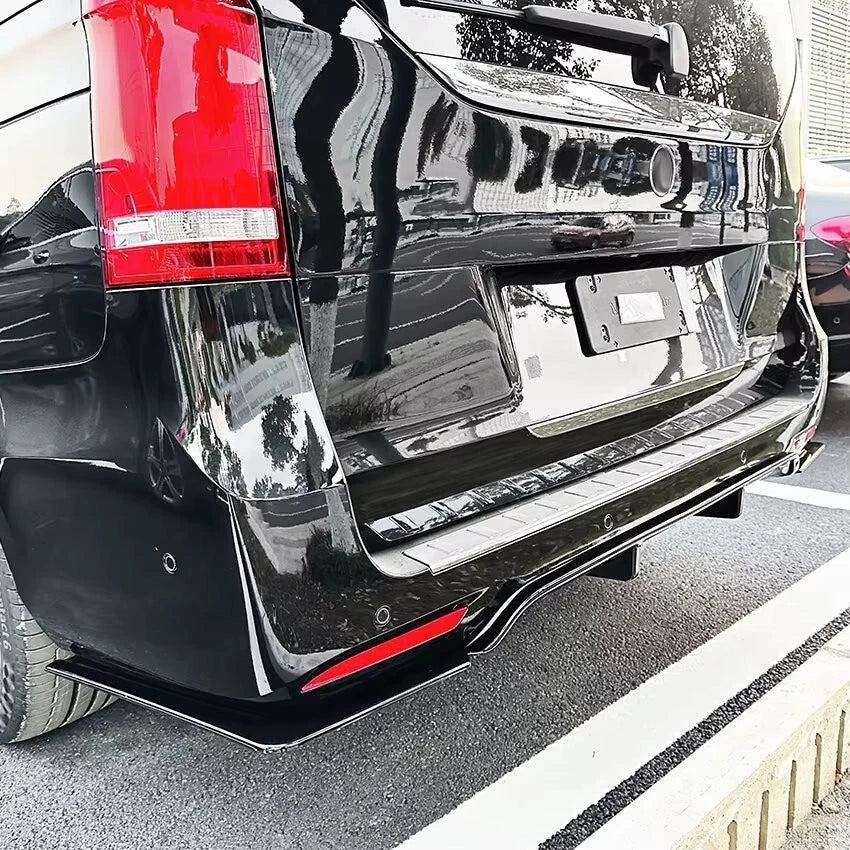 Mercedes V Class Viano Vito W447 MK3 Gloss Black Rear Valance Diffuser