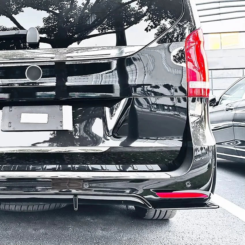 Mercedes V Class Viano Vito W447 MK3 Gloss Black Rear Valance Diffuser