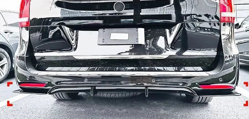 Mercedes V Class Viano Vito W447 MK3 Gloss Black Rear Valance Diffuser
