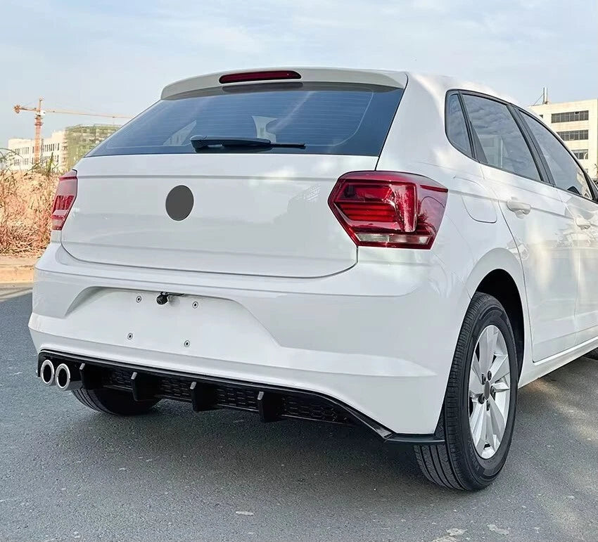VW Polo MK6 'GTI Style' Rear Gloss Black Valance Diffuser Lip 2017-21