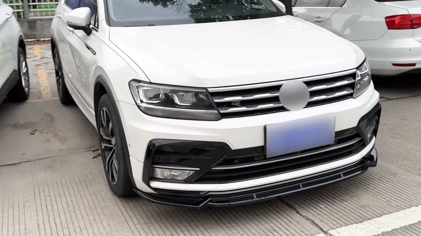 VW Tiguan R Line MK2 PRE-FACELIFT Gloss Black Front Splitter Spoiler