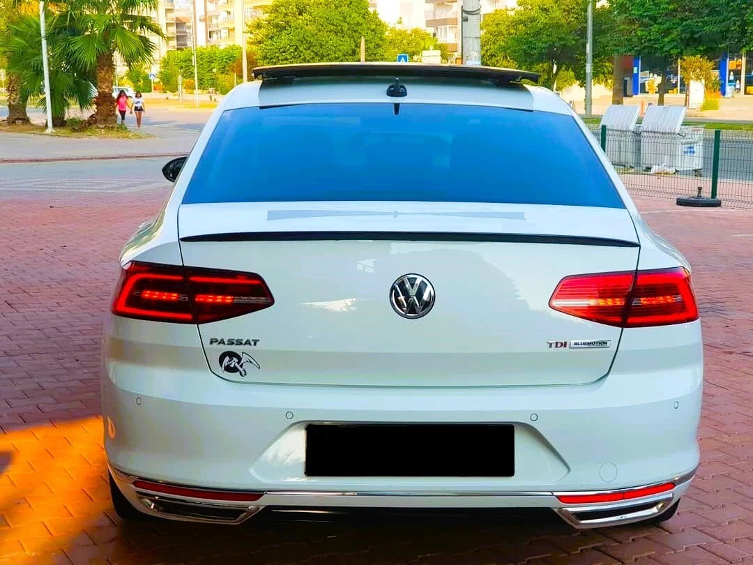 VW Passat Rear Gloss Black Boot Spoiler Lip Aero Splitter 2014-22