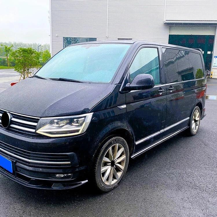 VW Transporter T6 Gloss Black Side Skirts Extensions Spoiler Wing Lip