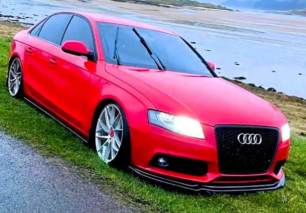 Audi A4 S4 S Line B8 Gloss Black Front Splitter Spoiler Lip Aero 08-12