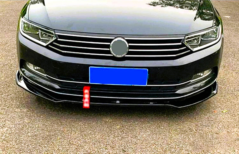 VW Passat Gloss Black Front Splitter Spoiler Lip Aero Extension 14-19