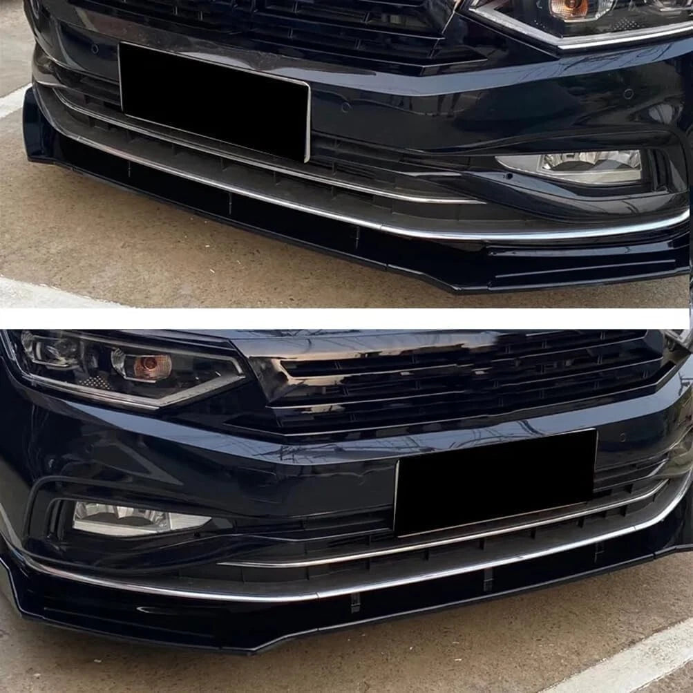 VW Passat Gloss Black Front Splitter Spoiler Lip Aero Extension 14-19