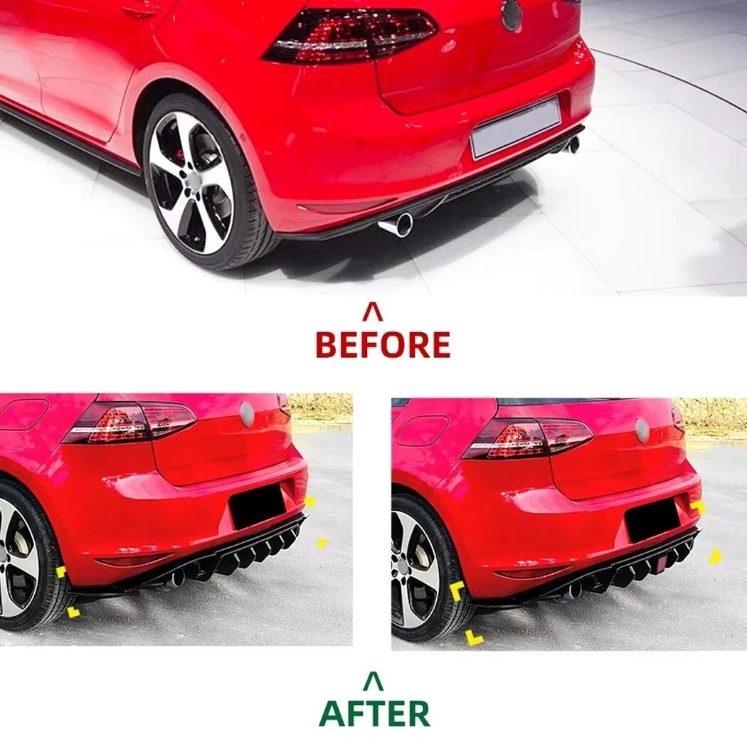VW Golf MK7 GTI GTD TSI TDI TCR Style Rear Valance Diffuser Spoiler