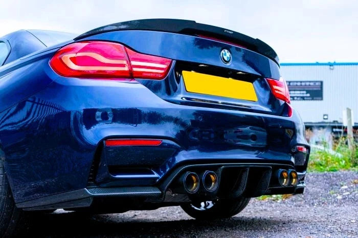 BMW 4 Series Convertible F33 Gloss Black P Style Rear Boot Spoiler Kit