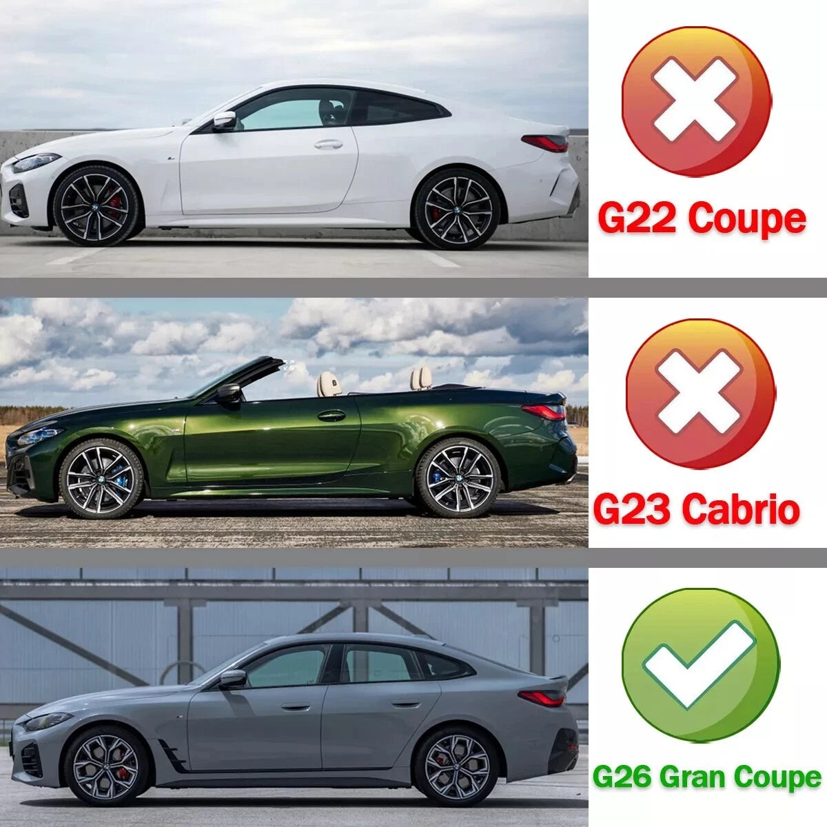 BMW 4 G26 Gran Coupe Gloss Black Rear High Kick PSM Ducktail Spoiler