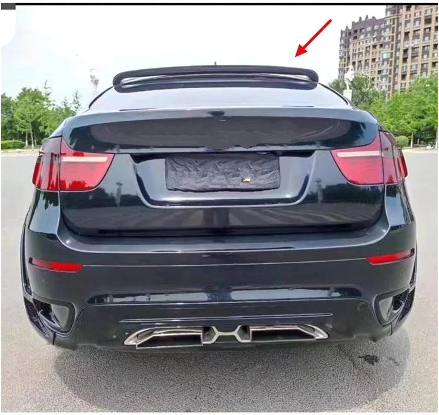 BMW X6 E71 X6M Gloss Black Rear Roof Spoiler Lip Wing Extension 08-15