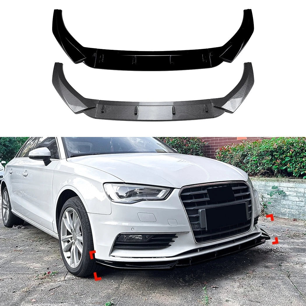 Audi A3 SE 8V NON S Line Gloss Black Front Splitter Spoiler Lip Body Kit 2013-16