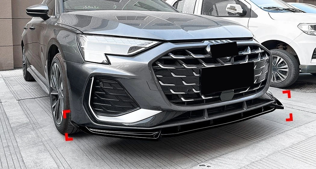 Audi A3 S3 S Line 8Y FACELIFT Gloss Black Front Splitter Spoiler Lip Kit 2024+