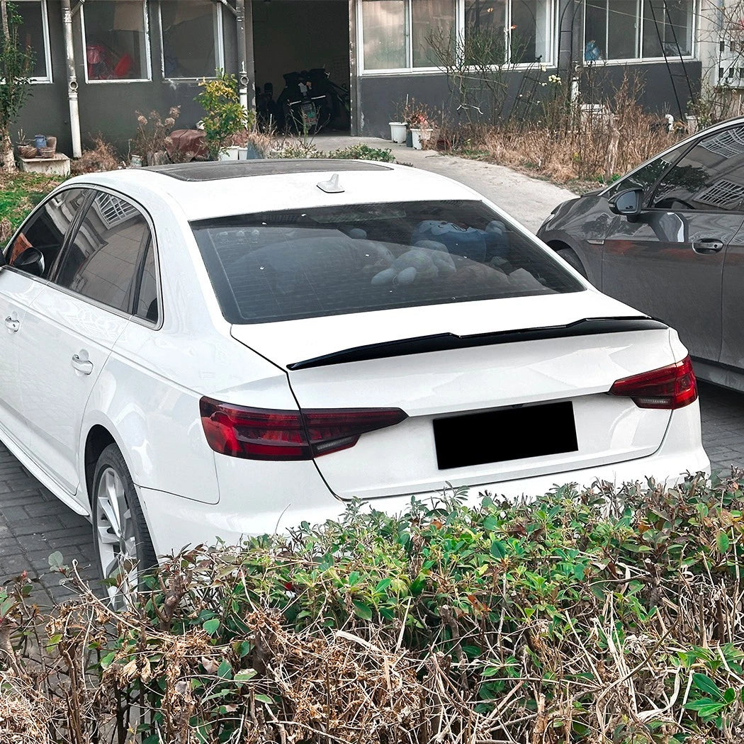 Audi A4 S4 B9 Gloss Black Rear High Kick PSM Ducktail Boot Spoiler Lip Wing Kit