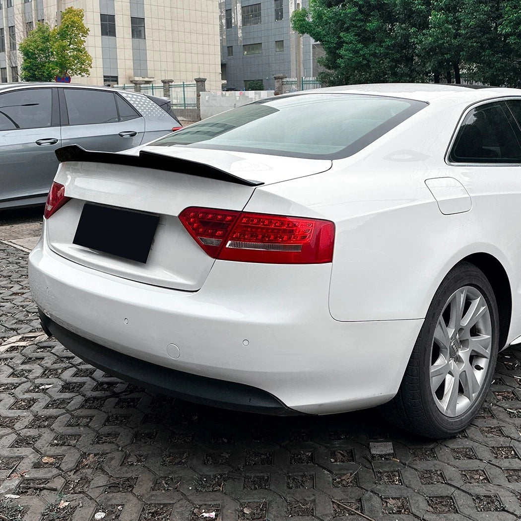 Audi A5 B8 Coupe Gloss Black Rear High Kick PSM Ducktail Boot Spoiler Lip Wing