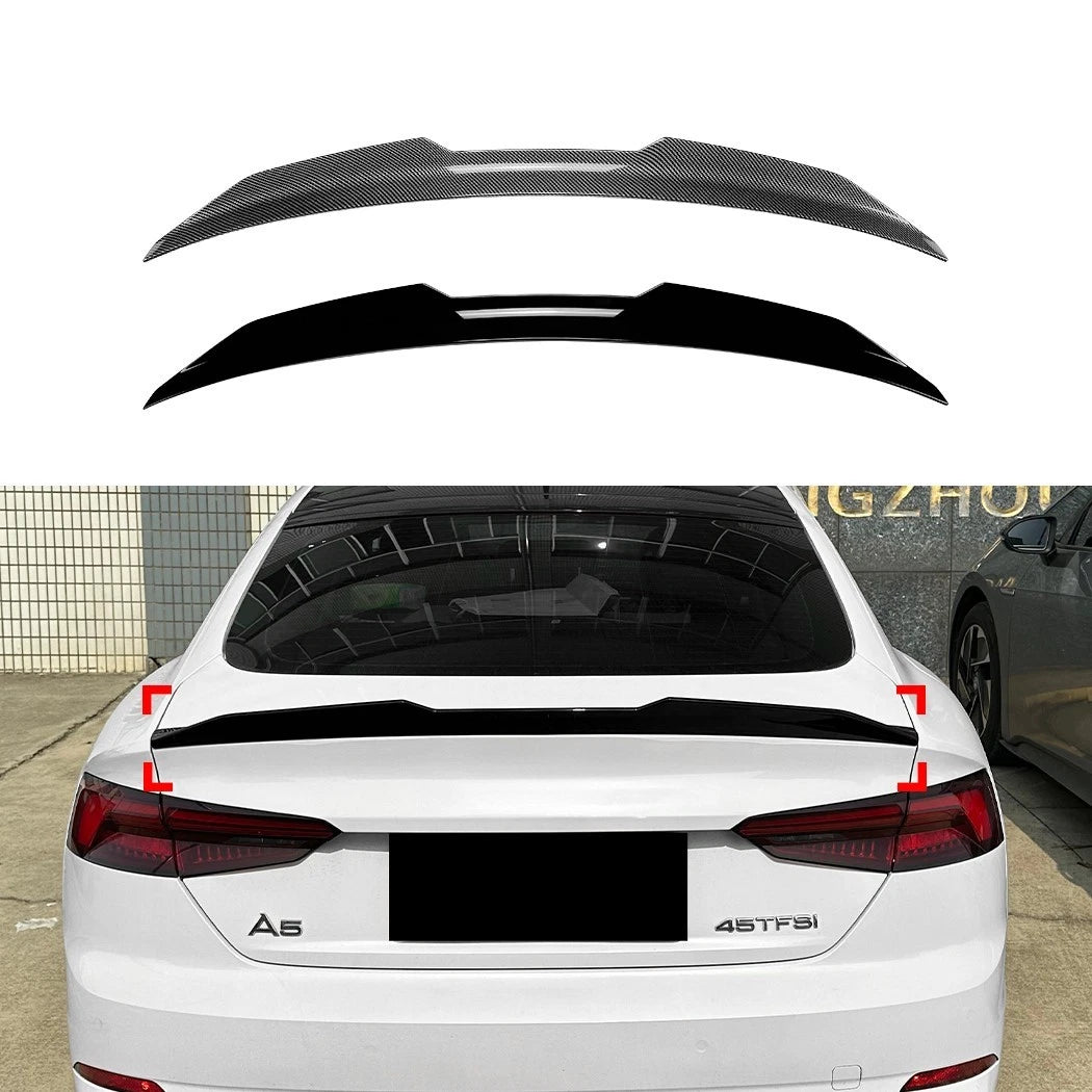Audi A5 B9 Sportback Gloss Black Rear High Kick PSM Ducktail Boot Spoiler Wing