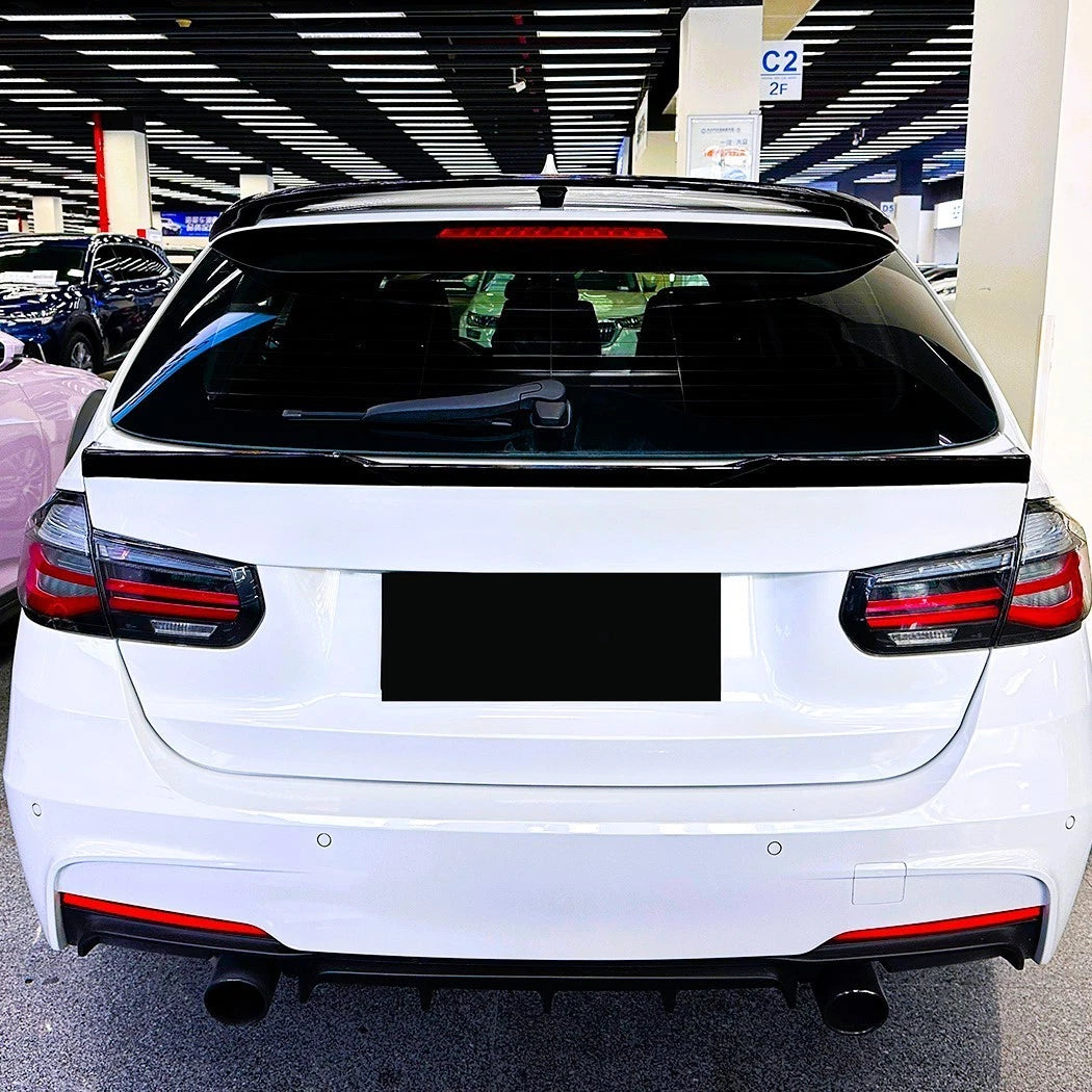 BMW 3 Series F31 Touring Estate Gloss Black Rear Boot Spoiler Mid Wing Lip Kit