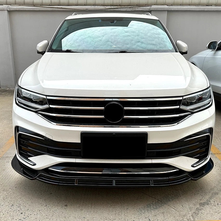 VW Tiguan R Line MK2 FACELIFT Gloss Black Front Splitter Spoiler Lip Kit 2021-23