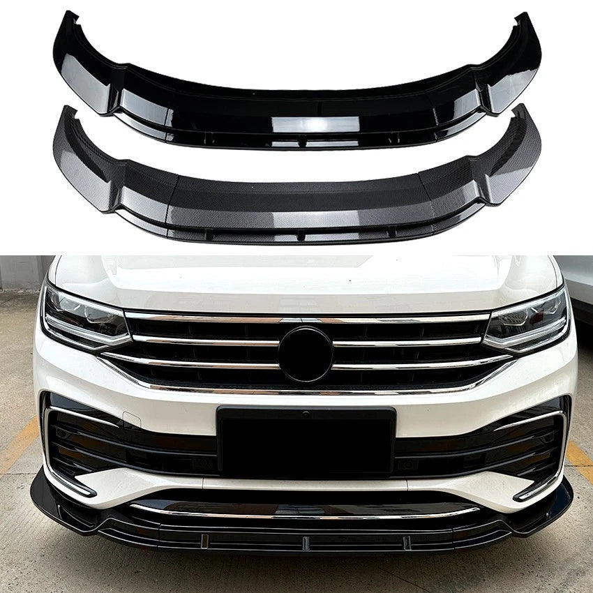 VW Tiguan R Line MK2 FACELIFT Gloss Black Front Splitter Spoiler Lip Kit 2021-23