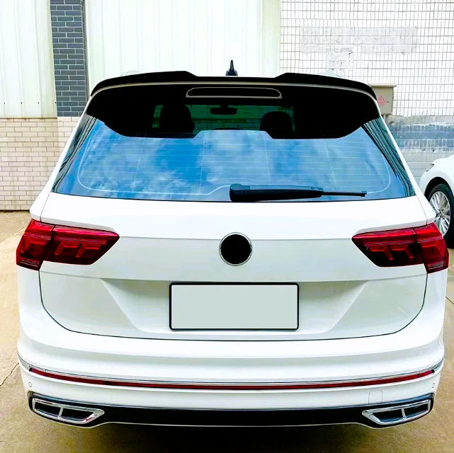 VW Tiguan MK2 Gloss Black Rear Boot Roof Spoiler Lip Wing Body Kit 2016-2023