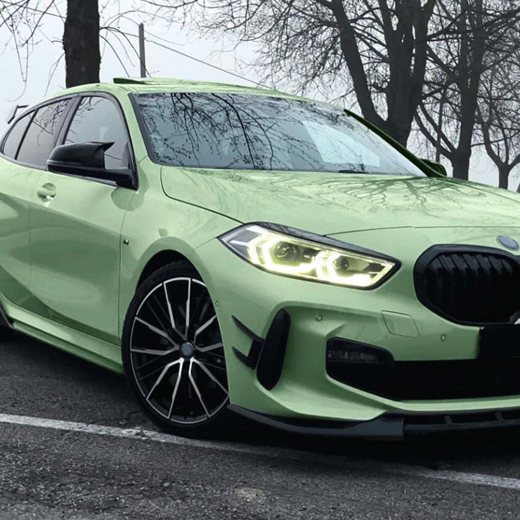BMW 1 Series F40 MP Style Gloss Black Front Bumper Canard Aero Side Flick Blades