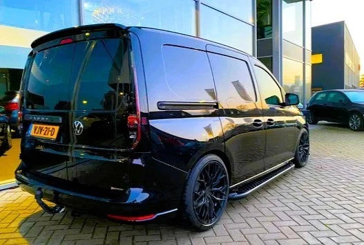 VW Caddy & Maxi Van Sportline Gloss Black Rear Twin Barn Door Roof Spoiler 2020+