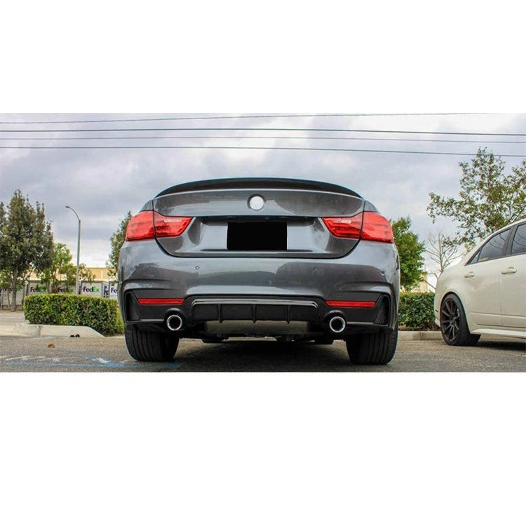 BMW 4 Series F32 F33 F36 M Sport Gloss Black Rear Diffuser Lip Valance Dual Exit