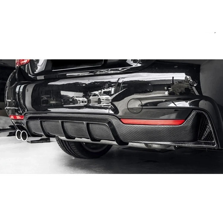 BMW 4 Series F32 F33 F36 M Sport Gloss Black Rear Diffuser Lip Valance Twin Exit