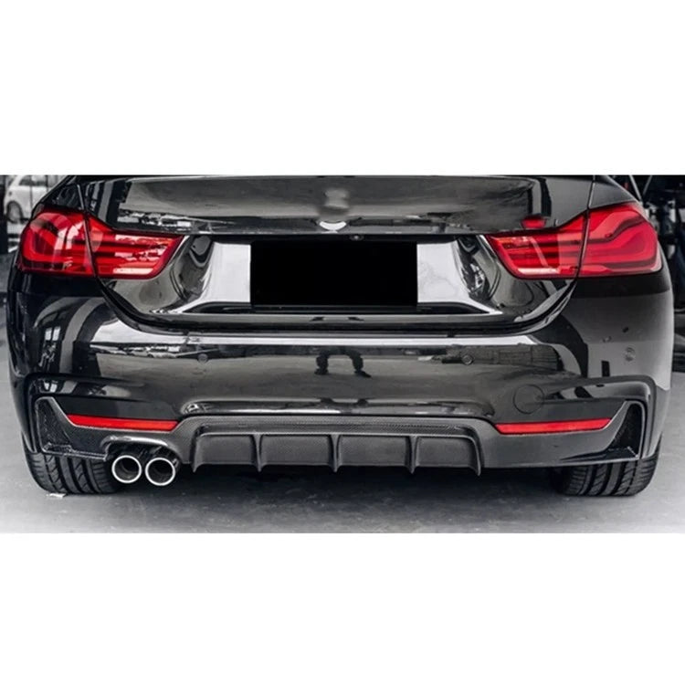 BMW 4 Series F32 F33 F36 M Sport Gloss Black Rear Diffuser Lip Valance Twin Exit