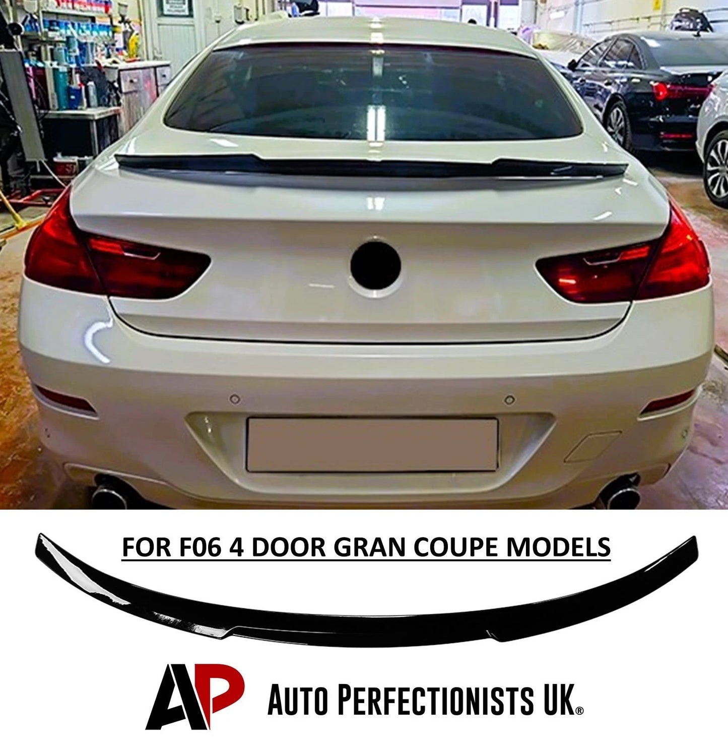 BMW 6 Series M6 F06 GRAN COUPE Gloss Black Rear M4 Style Boot Spoiler Lip Wing