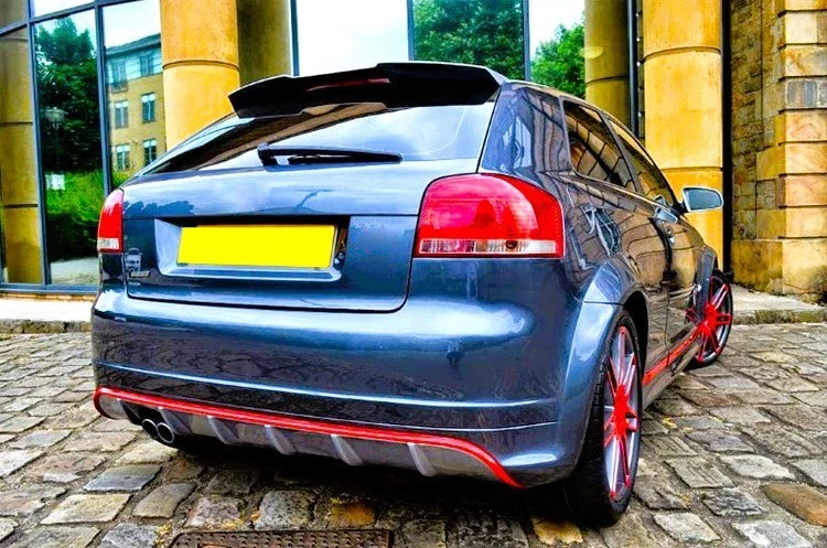 Audi A3 8P 3 DOOR RS3 Style Gloss Black Rear Roof Spoiler Boot Wing Lip 2003-13