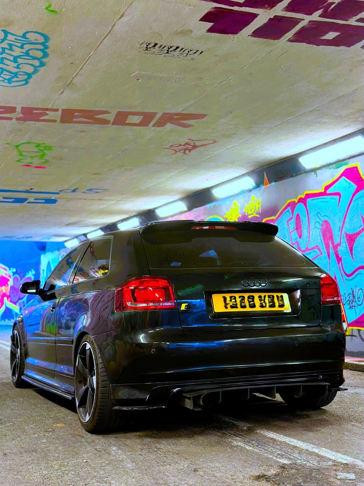 Audi A3 8P 3 DOOR RS3 Style Gloss Black Rear Roof Spoiler Boot Wing Lip 2003-13
