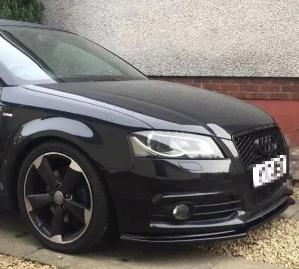 Audi A3 8P FACELIFT Gloss Black Front Splitter Spoiler Lip Body Kit 2008-2013