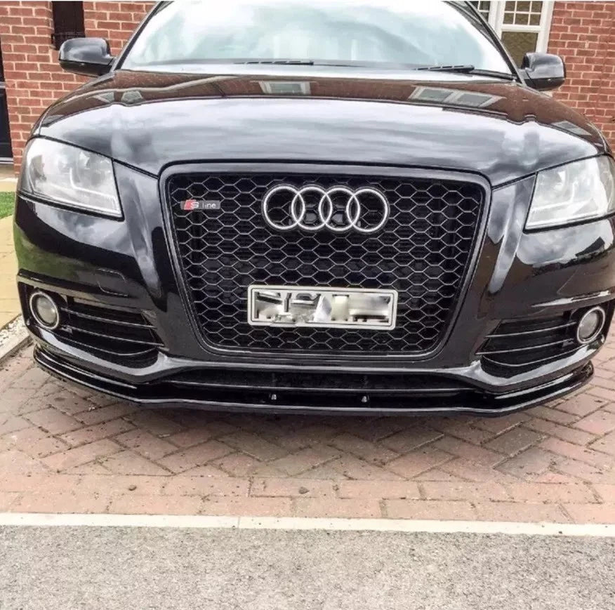 Audi A3 8P FACELIFT Gloss Black Front Splitter Spoiler Lip Body Kit 2008-2013