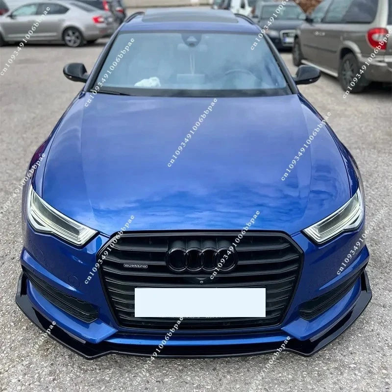 Audi A6 S6 S Line C7 PREFACELIFT Gloss Black Front Splitter Spoiler Lip 2013-15