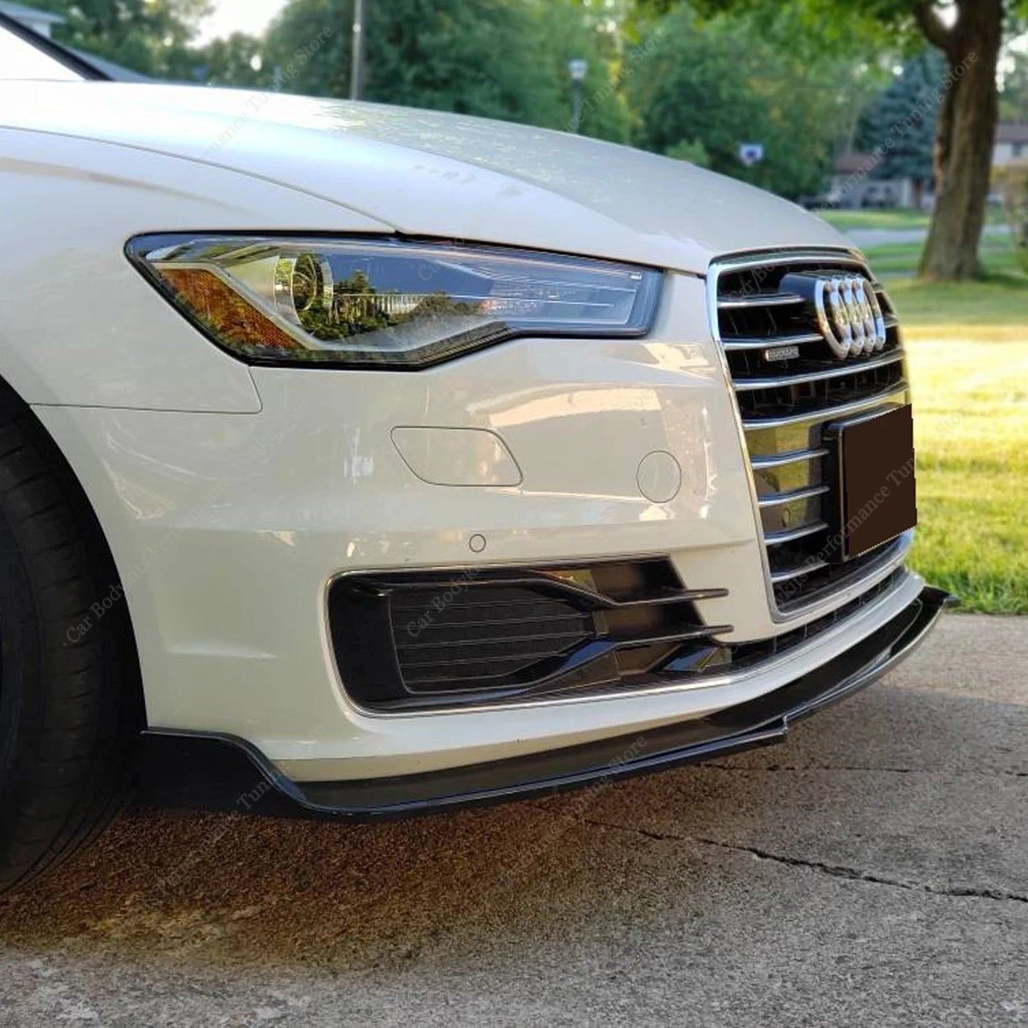 Audi A6 S6 S Line C7 PREFACELIFT Gloss Black Front Splitter Spoiler Lip 2013-15