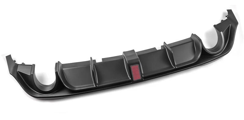 VW Golf MK8 GTI GTD GTE Rear Gloss Black Valance Diffuser Lip Spoiler Kit W/LED