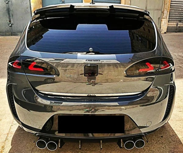 SEAT Leon MK2 1P Facelift Gloss Black Rear Boot Roof Spoiler Wing Lip Kit 09-13