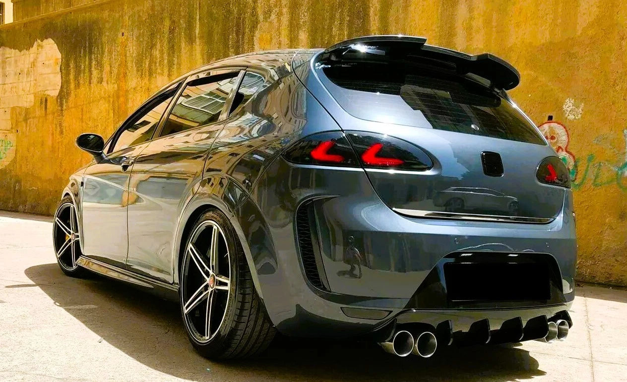 SEAT Leon MK2 1P Facelift Gloss Black Rear Boot Roof Spoiler Wing Lip Kit 09-13